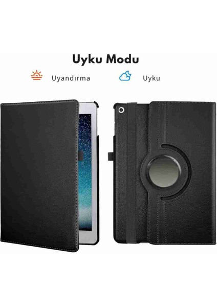 Tab M10 TB-328F Uyumlu Standlı 360° Yatay Dikey Dönebilen Deri Tablet Kılıfı