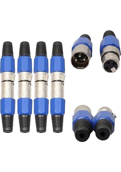 2 Adet 3 Pins Xlr Konektörü Dişi + Erkek Mıc Jack Tak Ses Mikrofon Kablosu Konektörü Mıc Adaptörü Mikrofon Ses Aracı (Yurt Dışından)