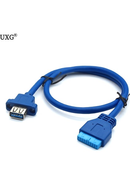 Tek Bağlantı Noktalı USB 3.0 Dişi Vidalı Panel Tipi - Anakart 20PIN Kablo 0.5m 50CM (Yurt Dışından)
