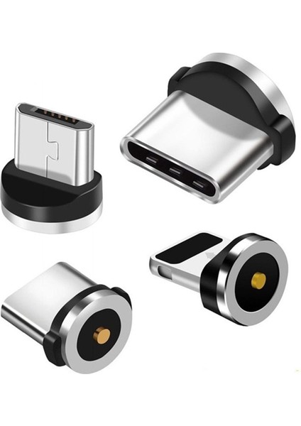 Manyetik Ipuçları Evrensel Yuvarlak Manyetik Kablo Mikro USB C Tipi Mıknatıs Yedek Parçalar Cep Telefonu Toz Fiş Adaptörü (Yurt Dışından)