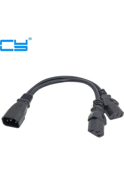 Güç Y Tipi Splitter Adaptör Kablosu Tek Iec 320 C14 Erkek Bilgisayar Ana Bilgisayar Ekranı Için Çift C13 Kadın Kısa Kablo 35 cm (Yurt Dışından)