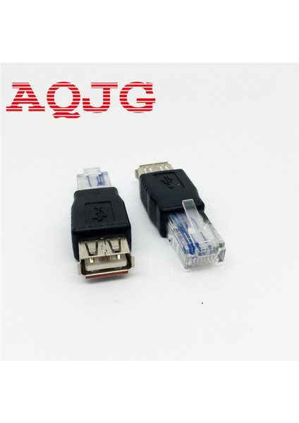 Pc Kristal Kafa RJ45 Erkek USB 2.0 Af A Dişi Adaptör Konnektörü Dizüstü Lan Ağ Kablosu Ethernet Dönüştürücü Dönüştürücü Fiş (Yurt Dışından)