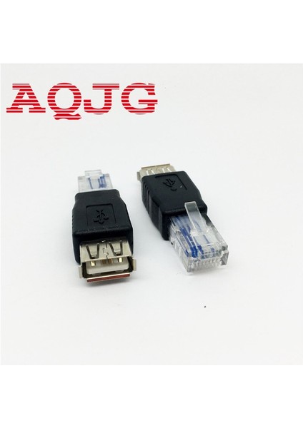 Pc Kristal Kafa RJ45 Erkek USB 2.0 Af A Dişi Adaptör Konnektörü Dizüstü Lan Ağ Kablosu Ethernet Dönüştürücü Dönüştürücü Fiş (Yurt Dışından) fiyatları