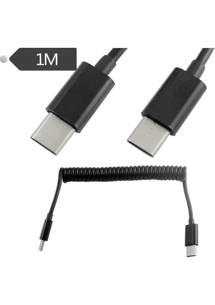 Spiral Sarmal USB 3.1 C-Type Erkek - USB 3.1 C-Type Erkek Adaptör Adaptör Kablosu 1m (Yurt Dışından) fiyatları
