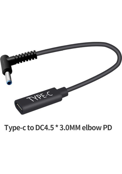 USB 3.1 Tip C Pd Güç Adaptörü Dönüştürücü Dc Fiş 4.5*3.0 0.6mm Pin Erkek Jack Konnektörü Dell Hp Dizüstü Bilgisayarlar Için Şarj Kablosu 15 cm (Yurt Dışından)