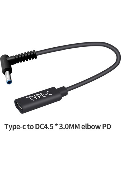 USB 3.1 Tip C Pd Güç Adaptörü Dönüştürücü Dc Fiş 4.5*3.0 0.6mm Pin Erkek Jack Konnektörü Dell Hp Dizüstü Bilgisayarlar Için Şarj Kablosu 15 cm (Yurt Dışından)