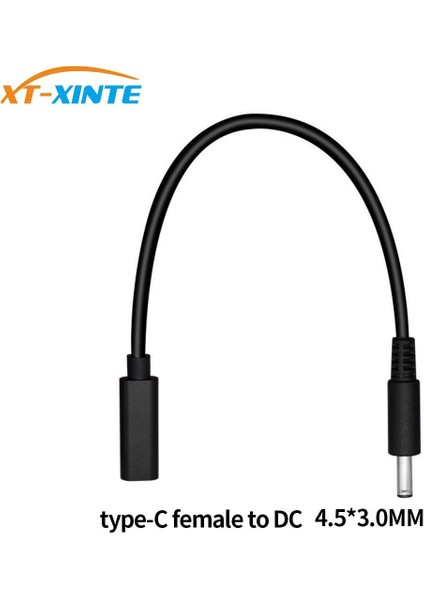 USB 3.1 Tip C Pd Güç Adaptörü Dönüştürücü Dc Fiş 4.5*3.0 0.6mm Pin Erkek Jack Konnektörü Dell Hp Dizüstü Bilgisayarlar Için Şarj Kablosu 15 cm (Yurt Dışından)