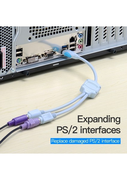 Vention USB Ps2 Dönüştürücü Kablosu USB Erkek Ps/2 Dişi Adaptör USB Uzatma Kablosu Klavye Fare Tarayıcı Için Ps2 USB Kablosu (Yurt Dışından) fırsatları