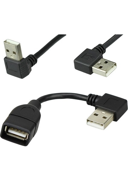 10CM 20CM 40CM 90 Derece Yukarı Aşağı Sol Sağ Açılı USB 2.0 A Erkek USB Dişi Uzatma Adaptörü Siyah Kablo (Yurt Dışından) indirimleri