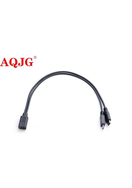 2'si 1 Arada Mikro USB Dişi - Usb-C Tip C USB 3.1 Tip-C ve Mikro USB Erkek Ayırıcı Uzatma Şarj Şarj Cihazı Y Kablosu (Yurt Dışından)