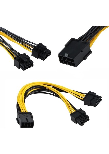 Pcıe 8 Pinli Dişi - Çift 2x 8 Pinli (6+2) Erkek Pcı Express Güç Adaptörü Y Ayırıcı Uzatma Kablosu (Yurt Dışından) fiyatları