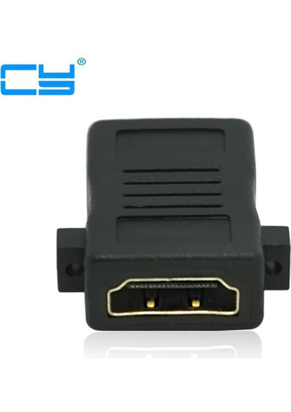 Vida Kilit Panel Montajlı HDMI Uyumlu Dişi - Dişi HDMI Uyumlu Uzatma F/f Kablo Genişletici Adaptör Konnektörü Siyah (Yurt Dışından)