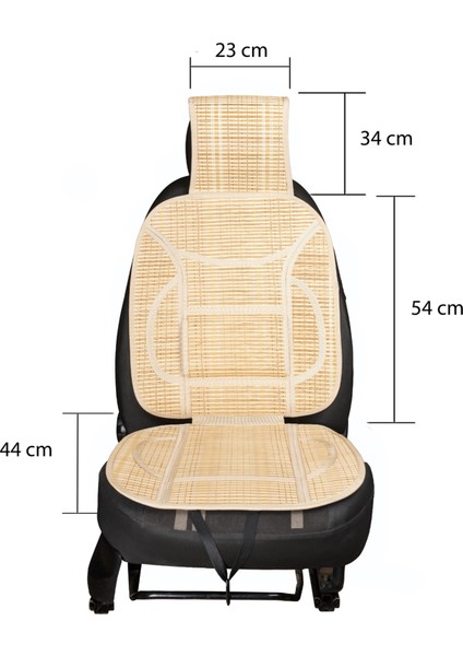Oto Hasır Bambu Minder Ön Bej Ikili Takım Bel Destekli Terletmez WF-1813