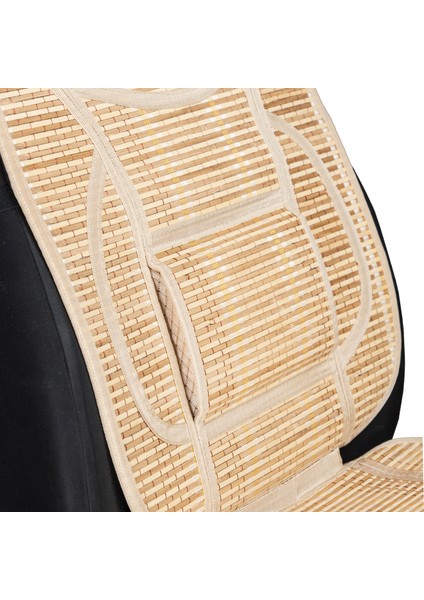 Oto Hasır Bambu Minder Ön Bej Ikili Takım Bel Destekli Terletmez WF-1813