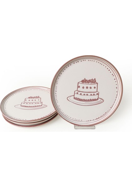 Pink Cake Nordic Pasta Tabağı 22 cm 4 Adet 22965-66