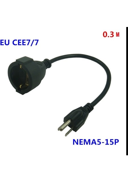 Abd 3pın Fiş NEMA5-15P Cee 7/7 Avrupa Kadın Schuko Soket Adaptör Kablosu Ups/pdu Uzatma Güç Kablosu (Yurt Dışından)