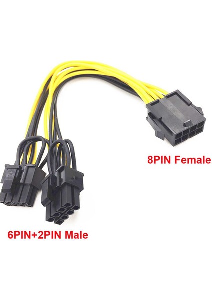 Jonsnow Güç Uzatma Kablosu 20 cm 8 Pin Erkek - Çift 8pin(6+2) Erkek Pcı-E Grafik Kartı Için Btc Madenci (Yurt Dışından)