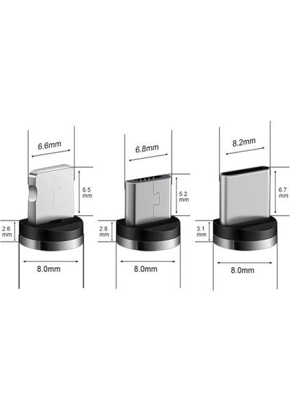 1 Adet 5 Adet Yuvarlak Manyetik Fiş Mikro USB Manyetik Şarj Aleti Kablosu Fişi USB Tip C Mıknatıs Kablo Adaptörü 360 Döndür 8 Pin Kablo Ipuçları (Yurt Dışından) modelleri