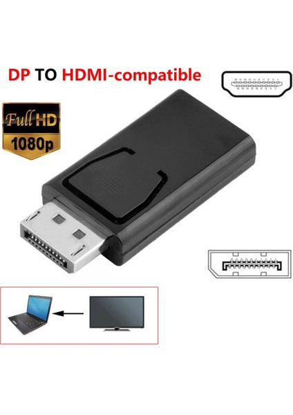 Dp - HDMI Uyumlu Adaptör Displayport - HDMI Uyumlu Erkek Dişi Dönüştürücü Kablo Adaptörü Video Ses Konektörü (Yurt Dışından)