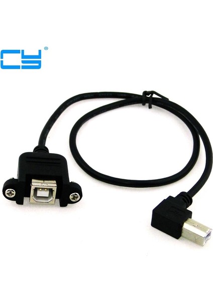 90 Derece Açılı USB B Erkek - Dişi Uzatma Kablosu Panel Montajlı Vidalı 0.5m (Yurt Dışından) fiyatları