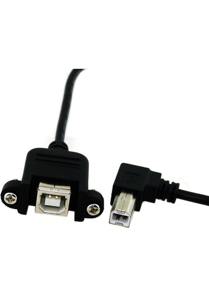 90 Derece Açılı USB B Erkek - Dişi Uzatma Kablosu Panel Montajlı Vidalı 0.5m (Yurt Dışından) modelleri