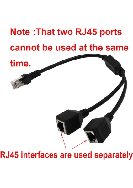 RJ45 1 Erkek 2 Dişi Soket Bağlantı Noktası Lan Ethernet Ağ Ayırıcı Y Kararlı Iletim CAT5E Cat5 Cat6 Kolay Adaptör Kablosu (Yurt Dışından)