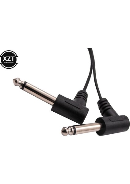 3.5mm Mini 1/8 Inç Trs Stereo Dişi Jack Çift 1/4 6.35MM Erkek Tak Mono Ts Sağ Açı Ses Adaptörü Y Splitter Kablosu (Yurt Dışından)