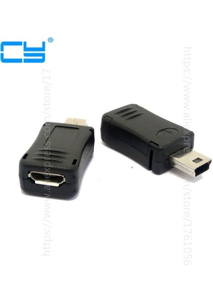 2 Adet USB 2.0 F/m Mini A 5 Pin 5p Erkek Fiş Mikro B 5 Pin 5p Dişi Jak Adaptörü Kablo Konektörü (Yurt Dışından)