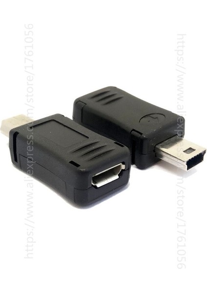 2 Adet USB 2.0 F/m Mini A 5 Pin 5p Erkek Fiş Mikro B 5 Pin 5p Dişi Jak Adaptörü Kablo Konektörü (Yurt Dışından)