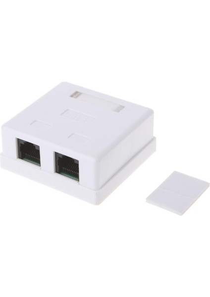 RJ45 Bağlantı Kutusu Cat6 CAT6E 8P8C Ağ Konektörü 2 Portlu Dişi-Dişi Masaüstü Uzatma Kablosu Kutusu (Yurt Dışından)