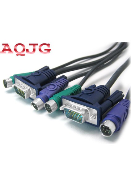 1.5 M 5ft USB VGA Svga Kvm 15 Pin Standart Anahtar Yazıcı Ps2 Kablosu Ps/2 Klavye Monitör Fare Aqjg (Yurt Dışından)