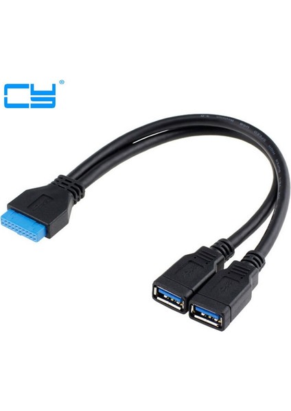 2 Port USB 3.0 Dişi - Anakart 20PIN Ön Panel Için Başlık Kablosu 20CM (Yurt Dışından)