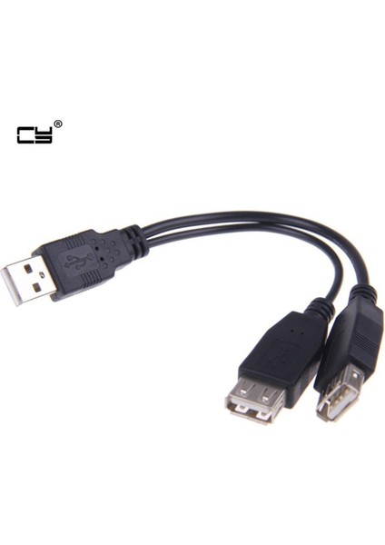 USB 2.0 A Erkek - Çift Veri USB 2.0 A Dişi + Güç Kablosu USB 2.0 A Dişi Uzatma Kablosu 20CM (Yurt Dışından)