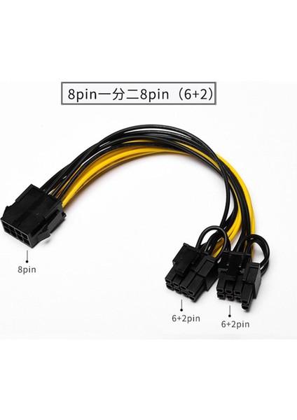 Pin Çift 8 (6 + 2) Pin Pcı Express Güç Dönüştürücü Kablosu Grafik Gpu Ekran Kartı Için Pcıe Pcı-E VGA Splitter Hub Güç Kablosu (Yurt Dışından)