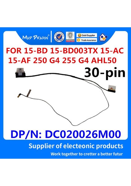 Yeni DC020026M00 Hp 15-Ac 15-Af 250 G4 255 G4 250 G5 AHL50 Dizüstü Bilgisayar LCD LED Lvds Ekran Şerit Video Ekran Flex Kablo 30PIN (Yurt Dışından)