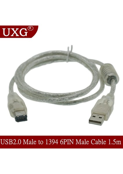 1 x Firewire Ieee 1394 6 Pin Erkek - USB 2.0 Erkek Adaptör Dönüştürücü Kablo Kablosu 1.5m 5ft (Yurt Dışından)