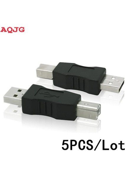 5 Adet USB Erkek USB B Erkek Konnektör Kablosu Adaptörü Bilgisayar Yazıcı Tarayıcı Usb-B Adaptör Dönüştürücü USB Fiş Soketi Aqjg * 5 (Yurt Dışından)