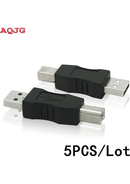 5 Adet USB Erkek USB B Erkek Konnektör Kablosu Adaptörü Bilgisayar Yazıcı Tarayıcı Usb-B Adaptör Dönüştürücü USB Fiş Soketi Aqjg * 5 (Yurt Dışından)