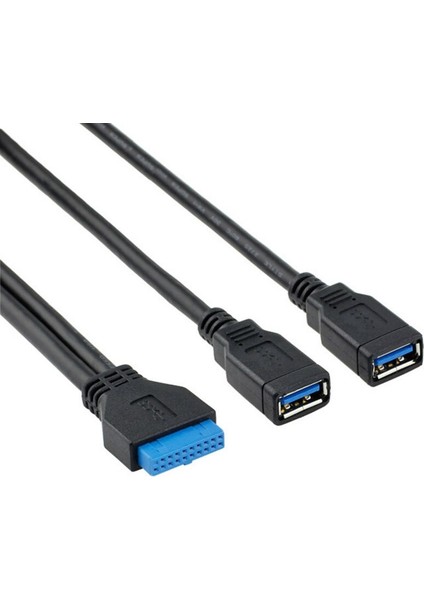 2 Port USB 3.0 Dişi - Anakart 20PIN Ön Panel Için Başlık Kablosu 20CM (Yurt Dışından)