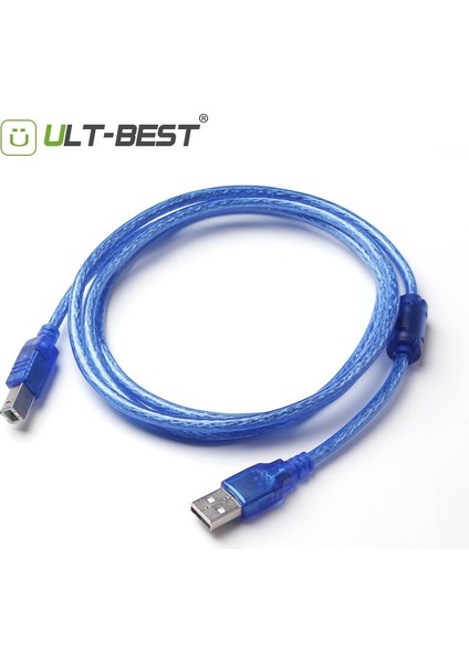 Ult-En Iyi USB 2.0 Am - Bm Baskı Kablosu 1.5m Bakır Şeffaf Mavi Yazıcı Tarayıcı Için USB Kablosu (Yurt Dışından) fırsatları