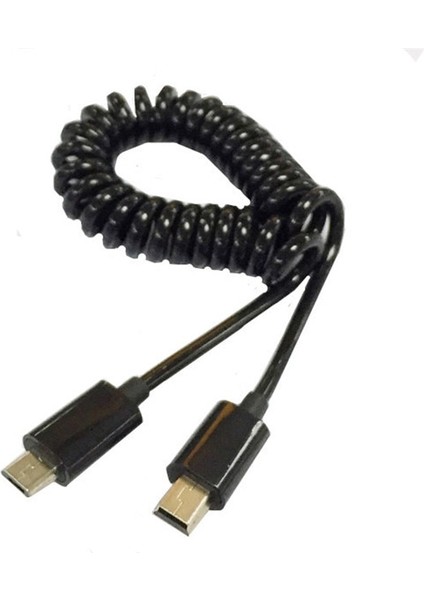 Spiral Sarmal Mikro USB B 5pin M - Mini USB B 5pin Erkek Adaptör Adaptör Kablosu 1m 3ft (Yurt Dışından)