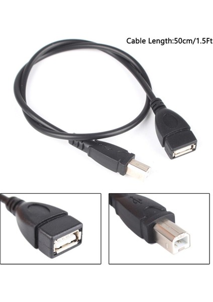 50 cm Yazıcı Uzatma Kablosu USB 2.0 Tip A Dişi USB B Erkek Tarayıcı Yazıcı Uzatma Adaptör Kablosu (Yurt Dışından) fiyatları