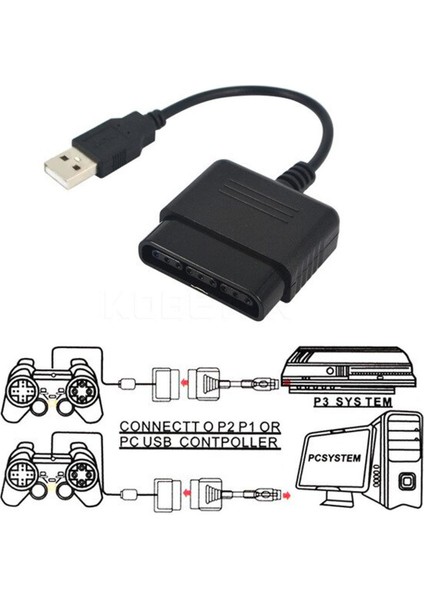 USB Adaptörü Dönüştürücü Kablosu Oyun Denetleyicisi Ps2'den Ps3'e Pc Video Oyunu Aksesuarları (Yurt Dışından)