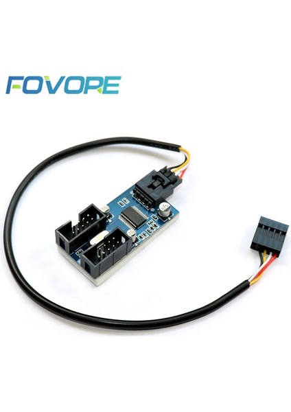 Anakart USB 9 Pin Inter Header Splitter 1 Ila 2 9pin Uzatma Kablosu Adaptörü 9-Pin USB Hub Çoğaltıcı Dönüştürücü Konektörü (Yurt Dışından)