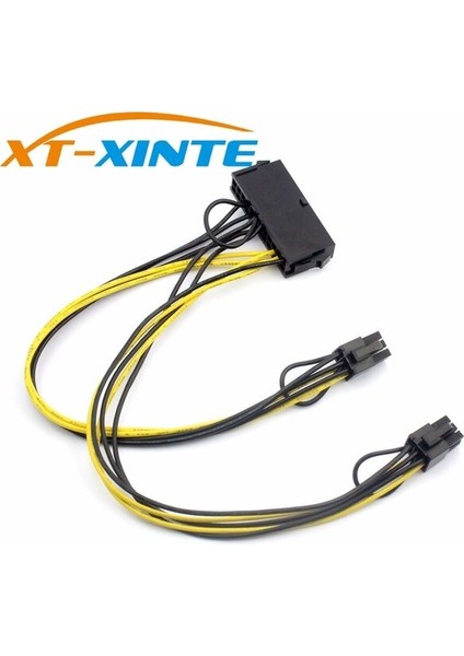 Xt-Xınnte 24PIN - Çift 6 Pin Pcı-E Grafik Kartı Güç Kablosu Önyükleme Grafik Adaptör Kablosu Tel 18AWG 30 cm (Yurt Dışından) fırsatları