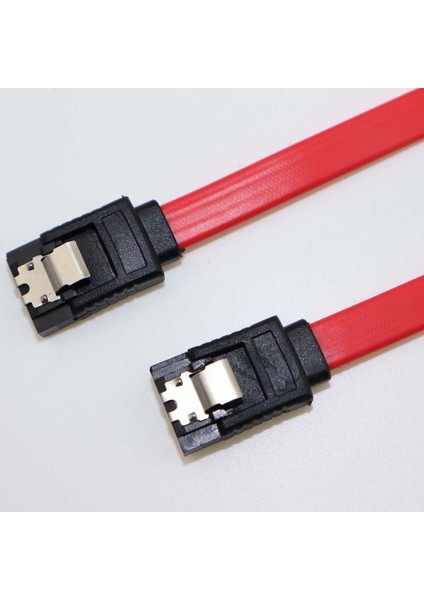 Yüksek Hızlı 6.0 Gbps Düz Seri Ata Sata Iıı Veri Kablosu 7 Pin Sata HDD SSD Için Kilitleme Mandalı 45 cm Kırmızı (Yurt Dışından) modelleri