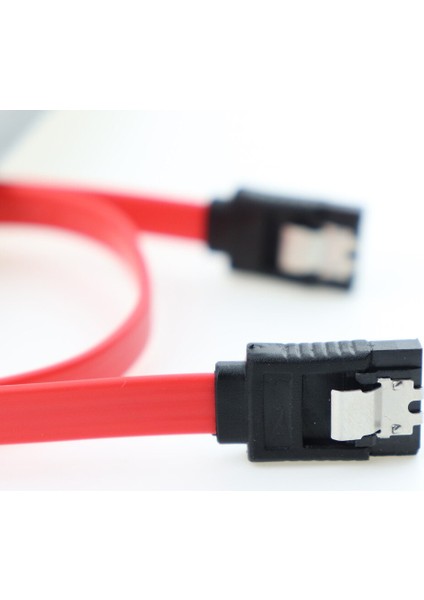 Yüksek Hızlı 6.0 Gbps Düz Seri Ata Sata Iıı Veri Kablosu 7 Pin Sata HDD SSD Için Kilitleme Mandalı 45 cm Kırmızı (Yurt Dışından) indirimleri