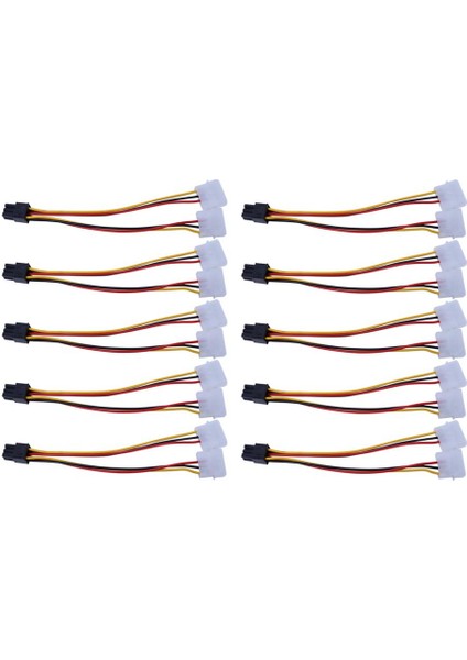 10 Adet/takım Çift Molex 4-Pin'den Bir Pcı-E 6-Pin Güç Konektörü Y Adaptör Kablosu (Yurt Dışından) fiyatları