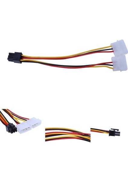 10 Adet/takım Çift Molex 4-Pin'den Bir Pcı-E 6-Pin Güç Konektörü Y Adaptör Kablosu (Yurt Dışından) indirimleri