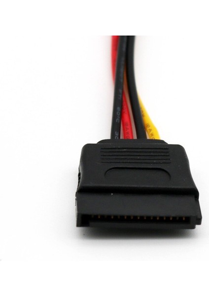 2 Adet Sata 15 Pin Dişi 4 Pin Disket Fdd Dişi Jack Güç Dönüştürücü Adaptör Kablo Kordonu 20 cm (Yurt Dışından)
